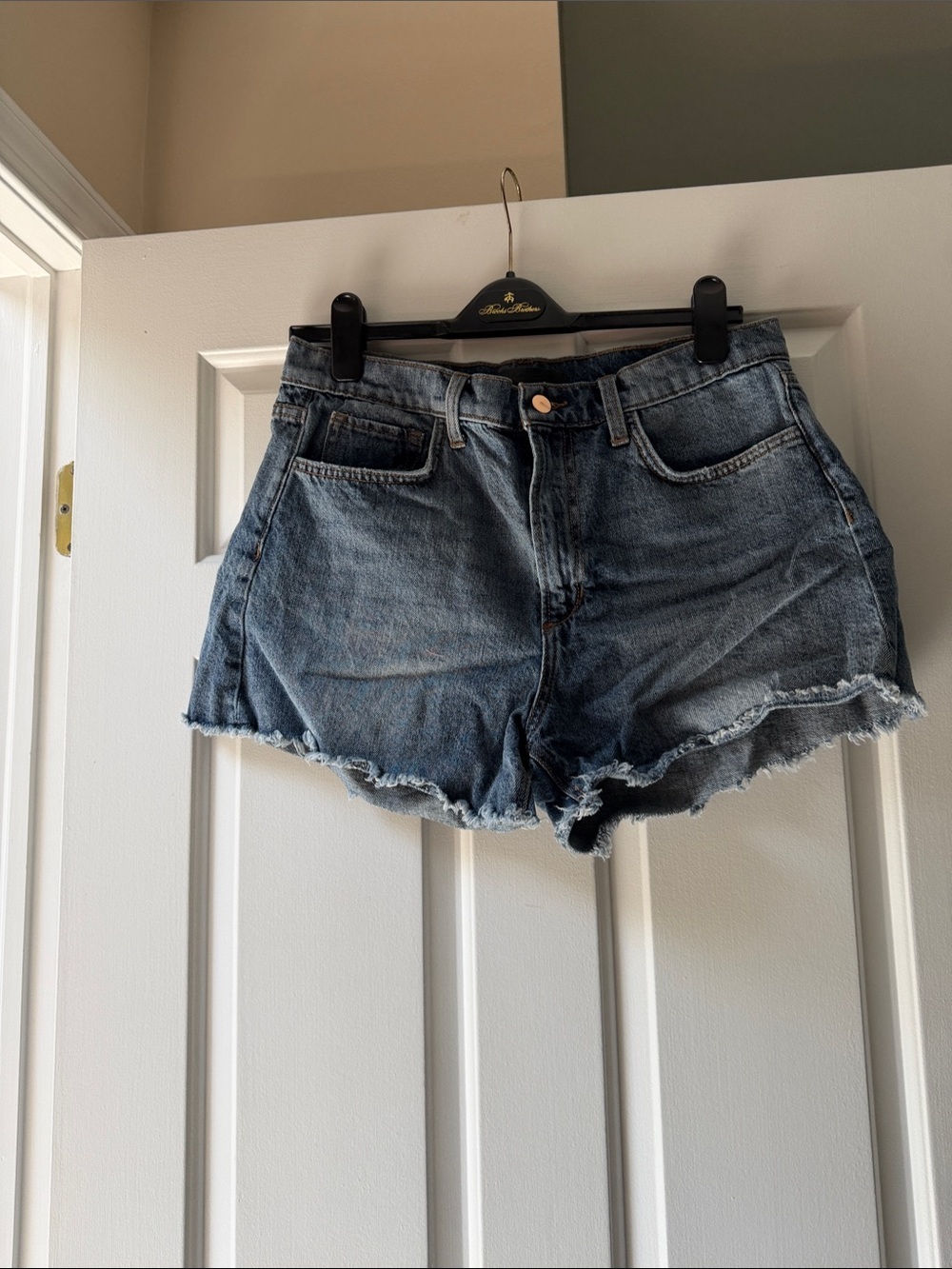 Joe's Jeans Distressed High-Rise Denim Shorts - Medium Blue
